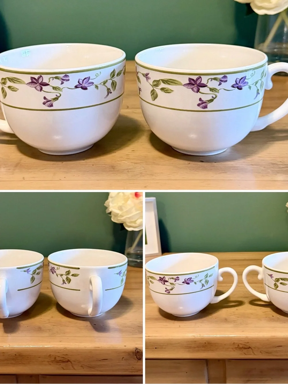 Vintage Bohemia Czechoslovakia Violet Floral Tea Set | 10 Pieces